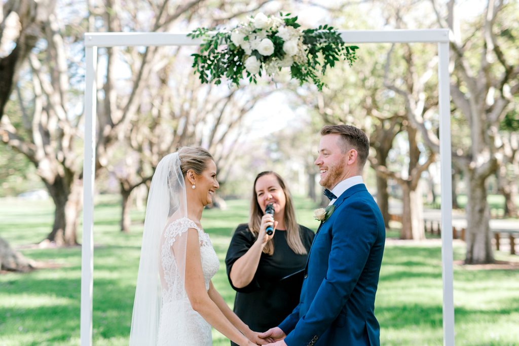 An elegant Brisbane wedding with jacaranda trees With Love Brisbane