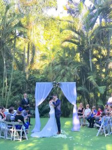 Palm Tree Lawn Mt Coot-tha wedding set up