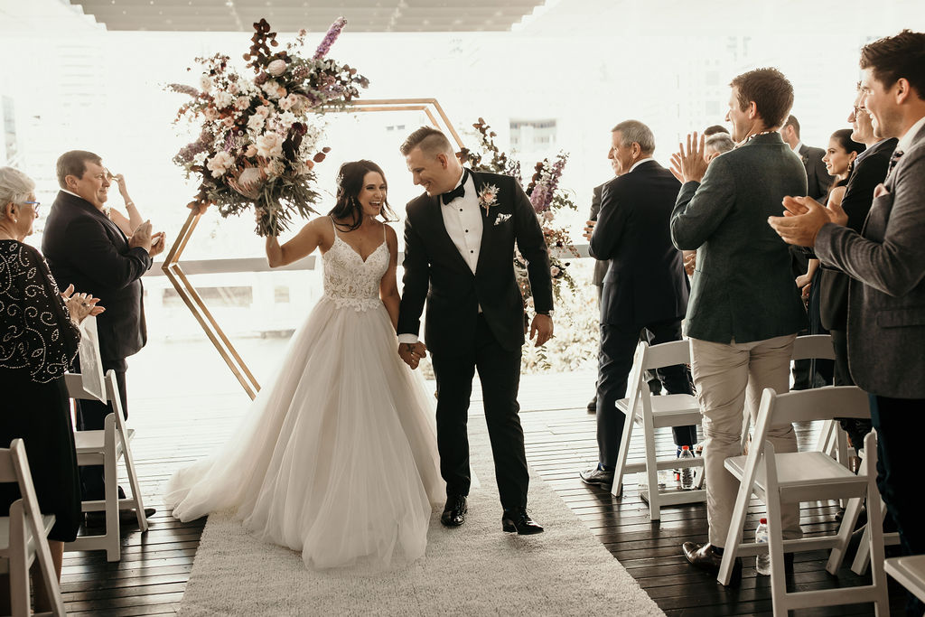 Hexagonal wedding arch Brisbane