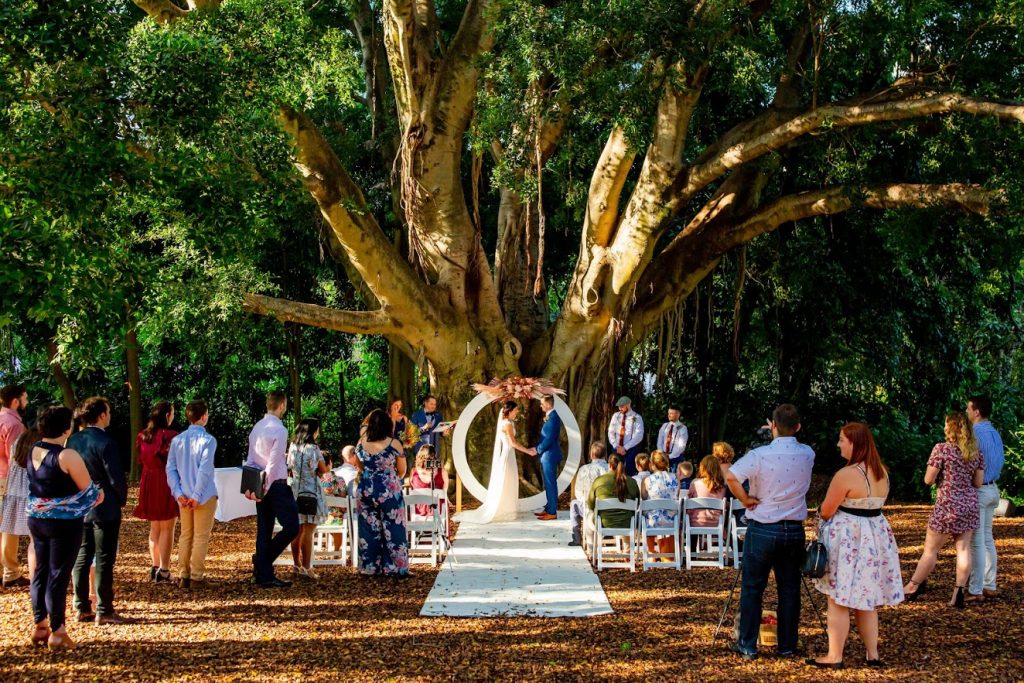 City Botanic Gardens wedding ceremony set up