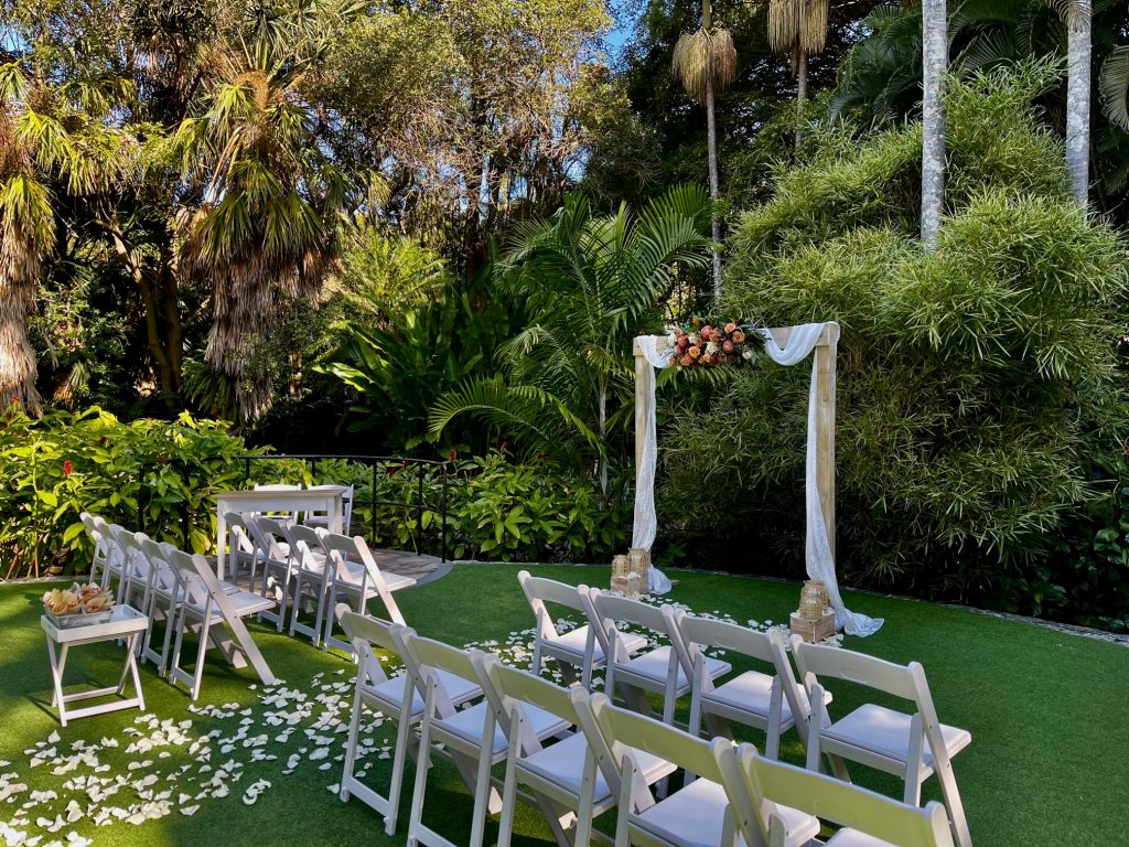 wedding arbour with draping