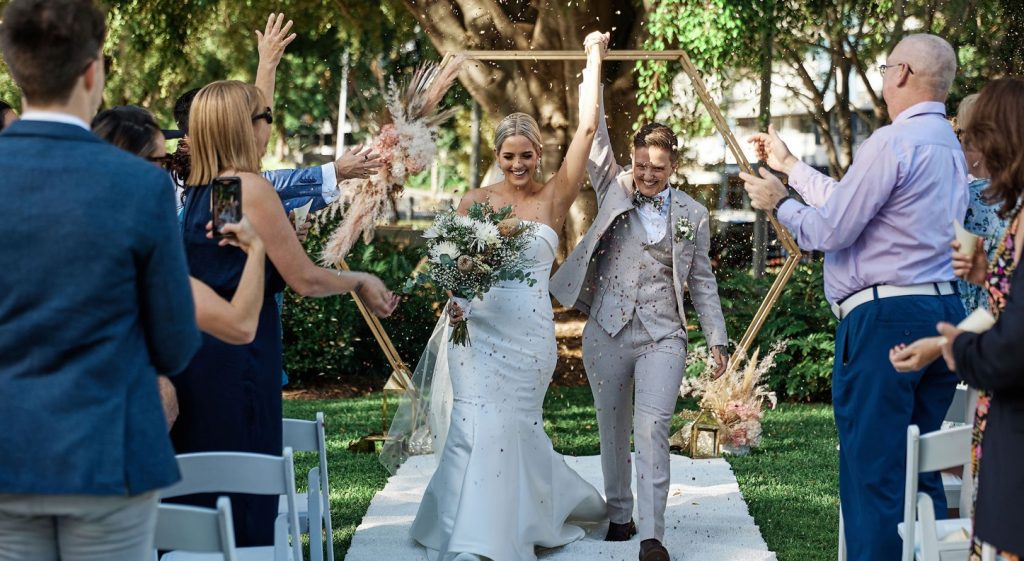 Palm Tree Court wedding decor Roma Street Park