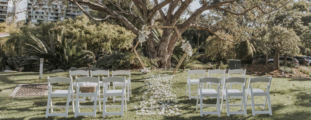 Roma Street Park wedding setup