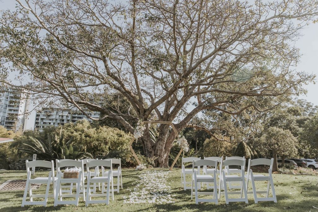 Wedding ceremony decor Roma Street Parkland