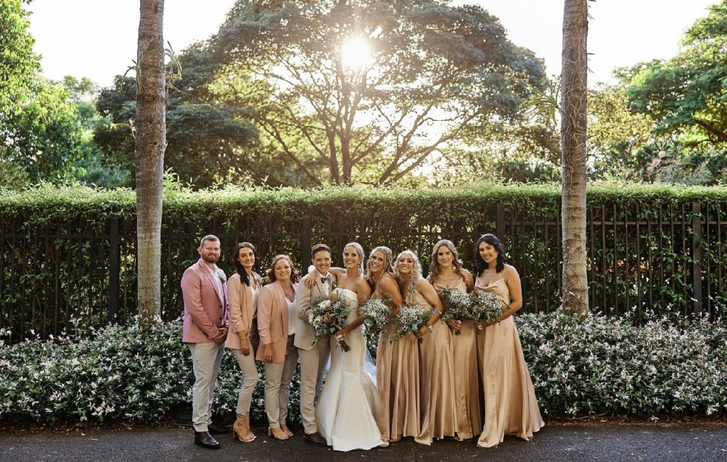 Gold Hexagonal Arbour For Our Two Happy Brides With Love Brisbane Wedding Decorators