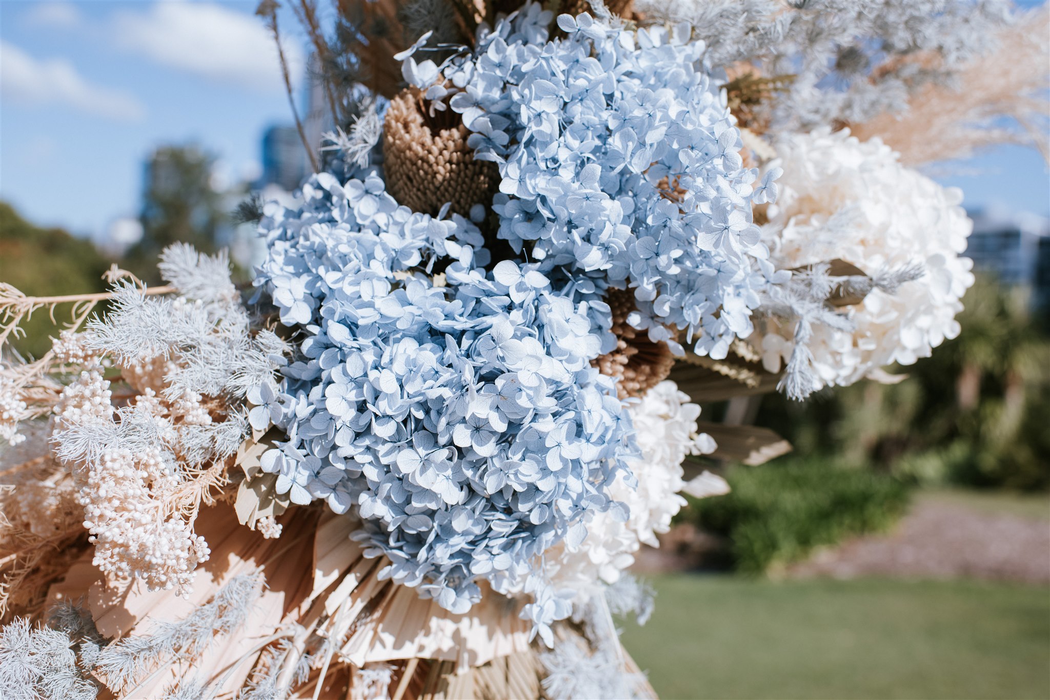 soft blue wedding decor