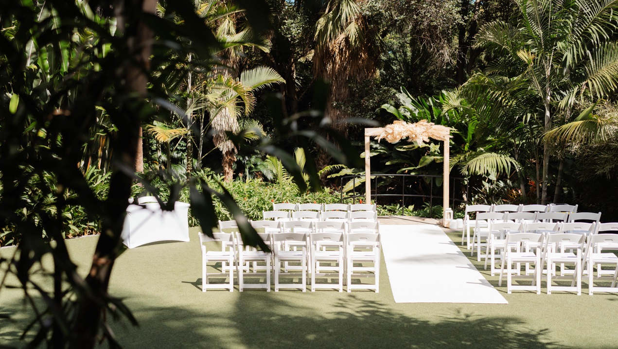 Palm Tree Lawn wedding decor