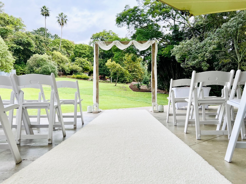 wedding ceremony decor Mt Coot-tha