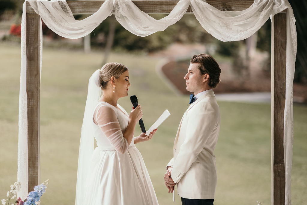 pastel themed wedding ceremony