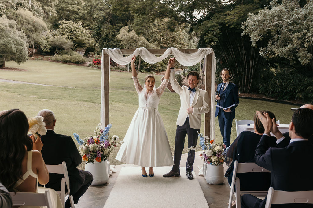 pastel wedding ceremony