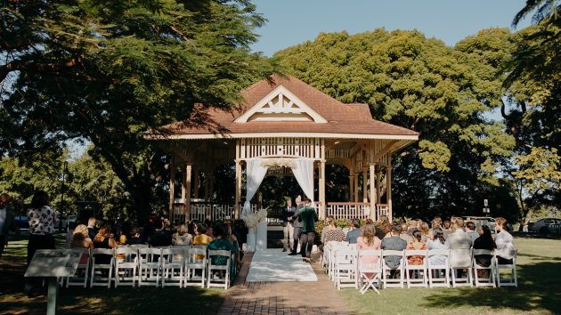 elegant wedding New Farm Park Rotunda