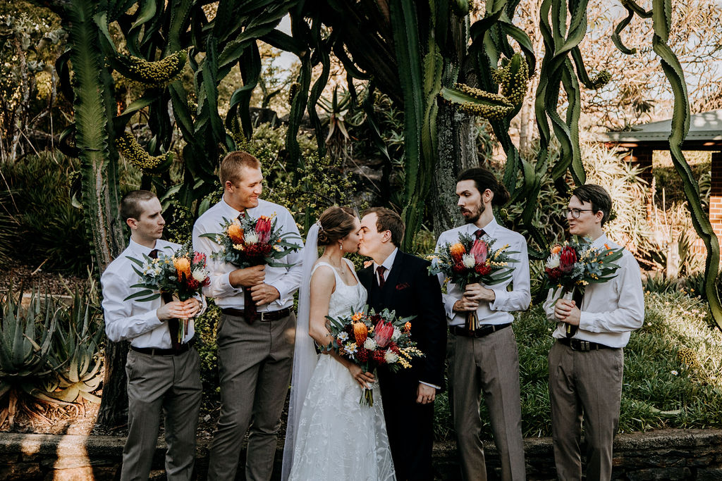 Groomsmen location photos Mt Coot-tha