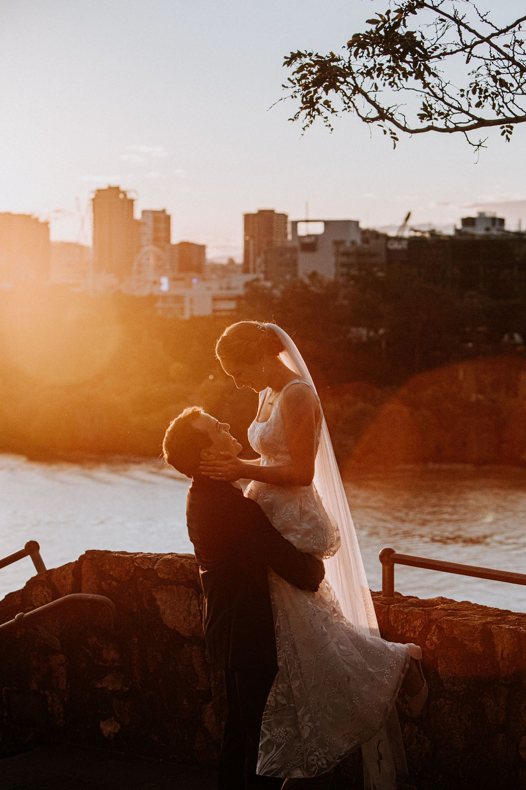 sunset wedding photos Brisbane