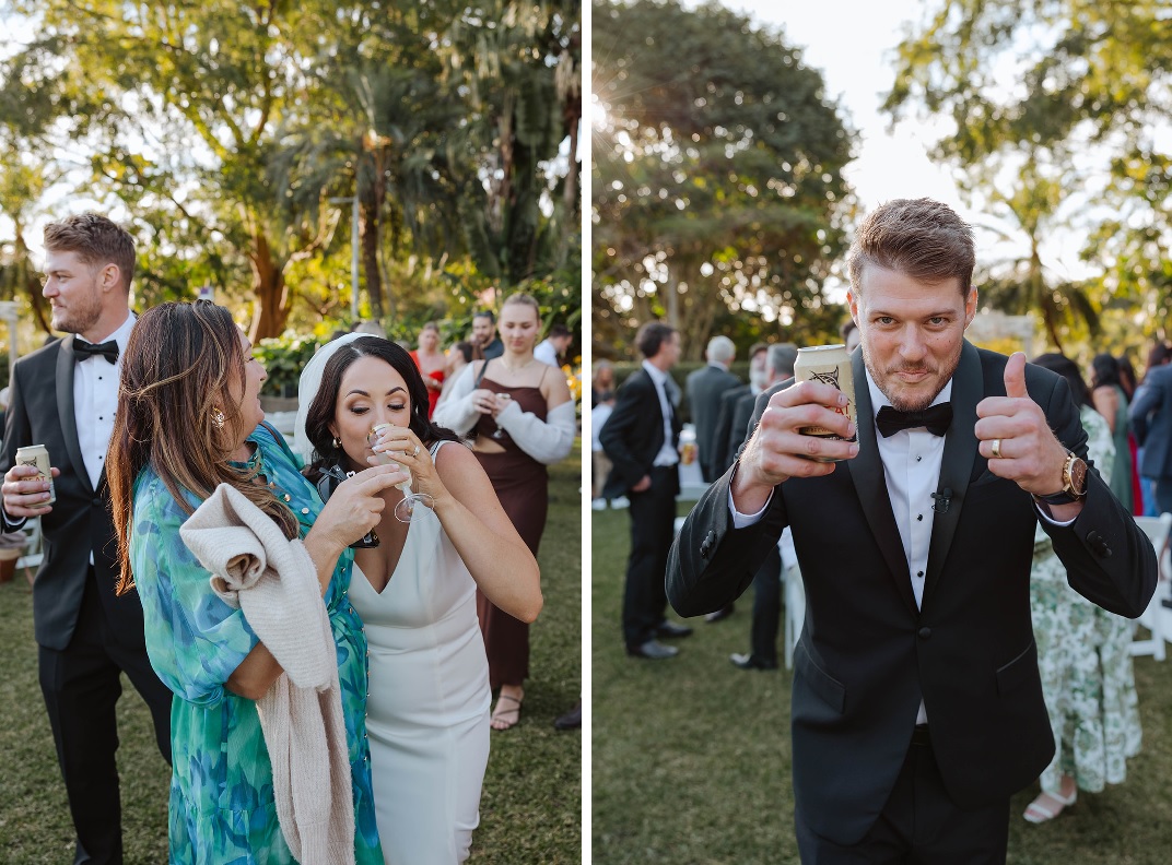 wedding drinks outdoors