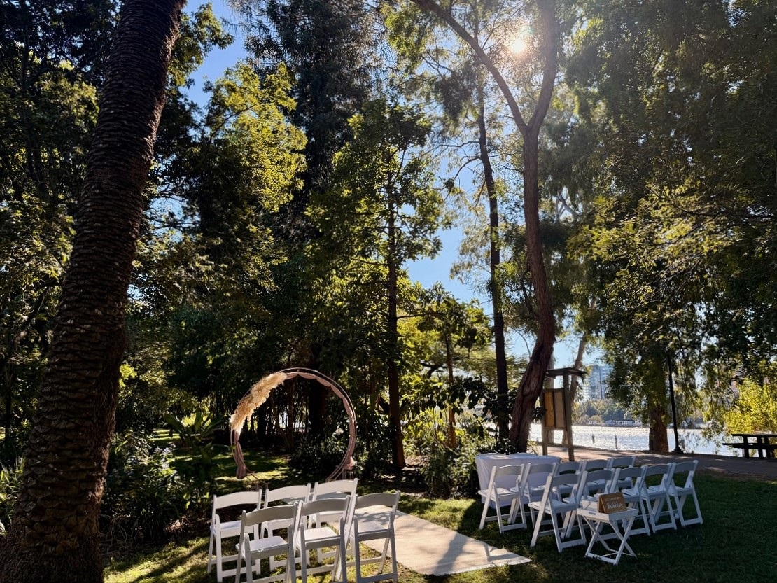 Bunya lawn wedding decoration setup