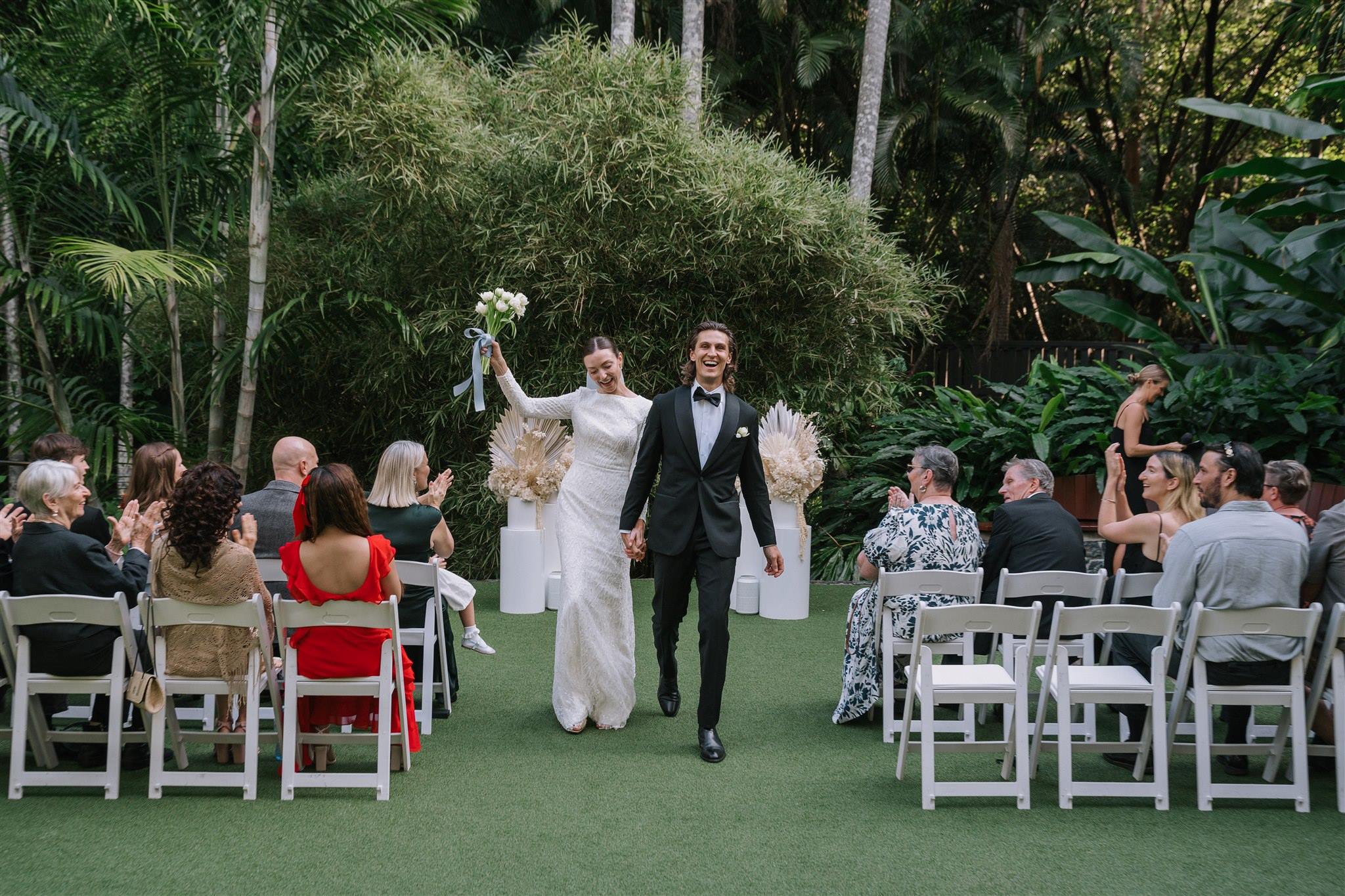 bride and groom Mt Coot-tha Botanic