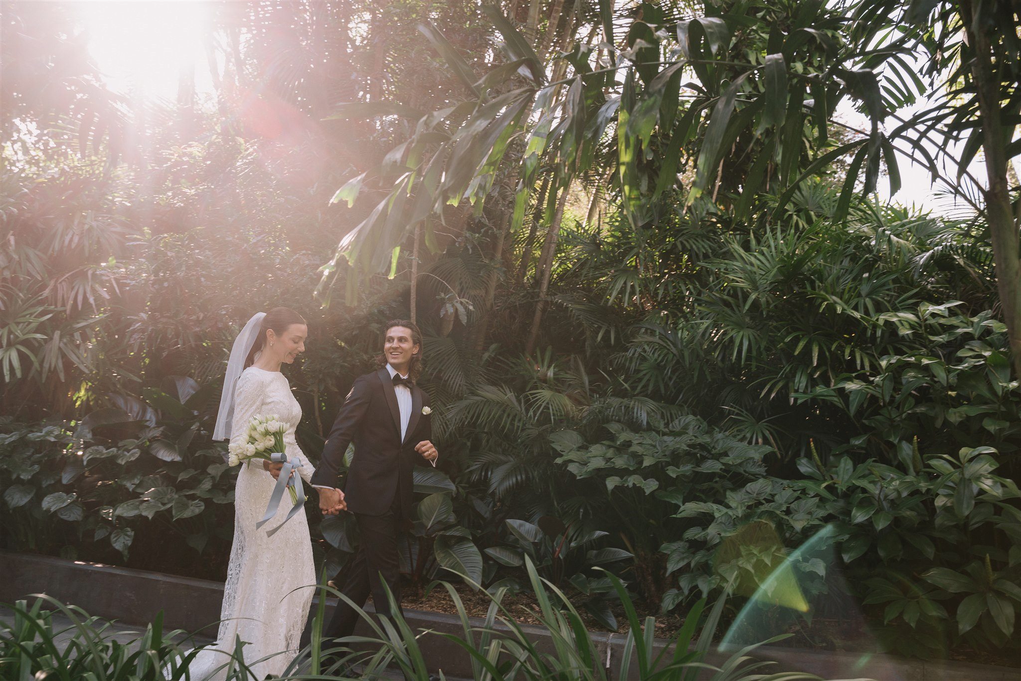 couples wedding arrival Mt Coot-tha Brisbane