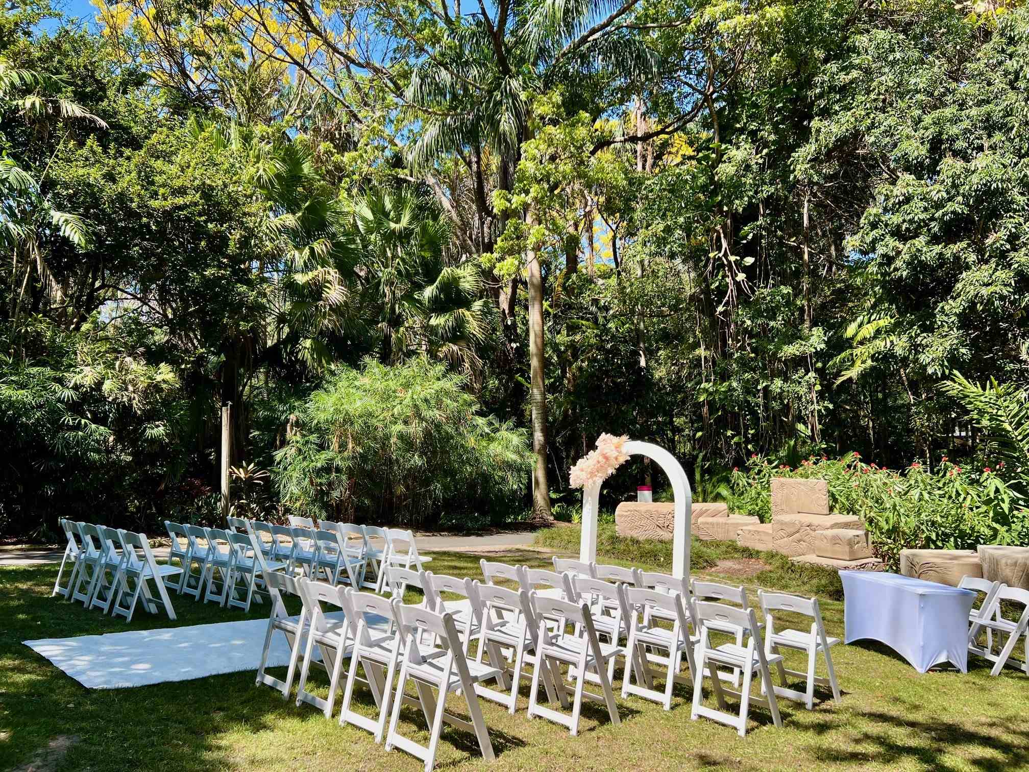 wedding arch Lychee Lawn Mt Coot-tha