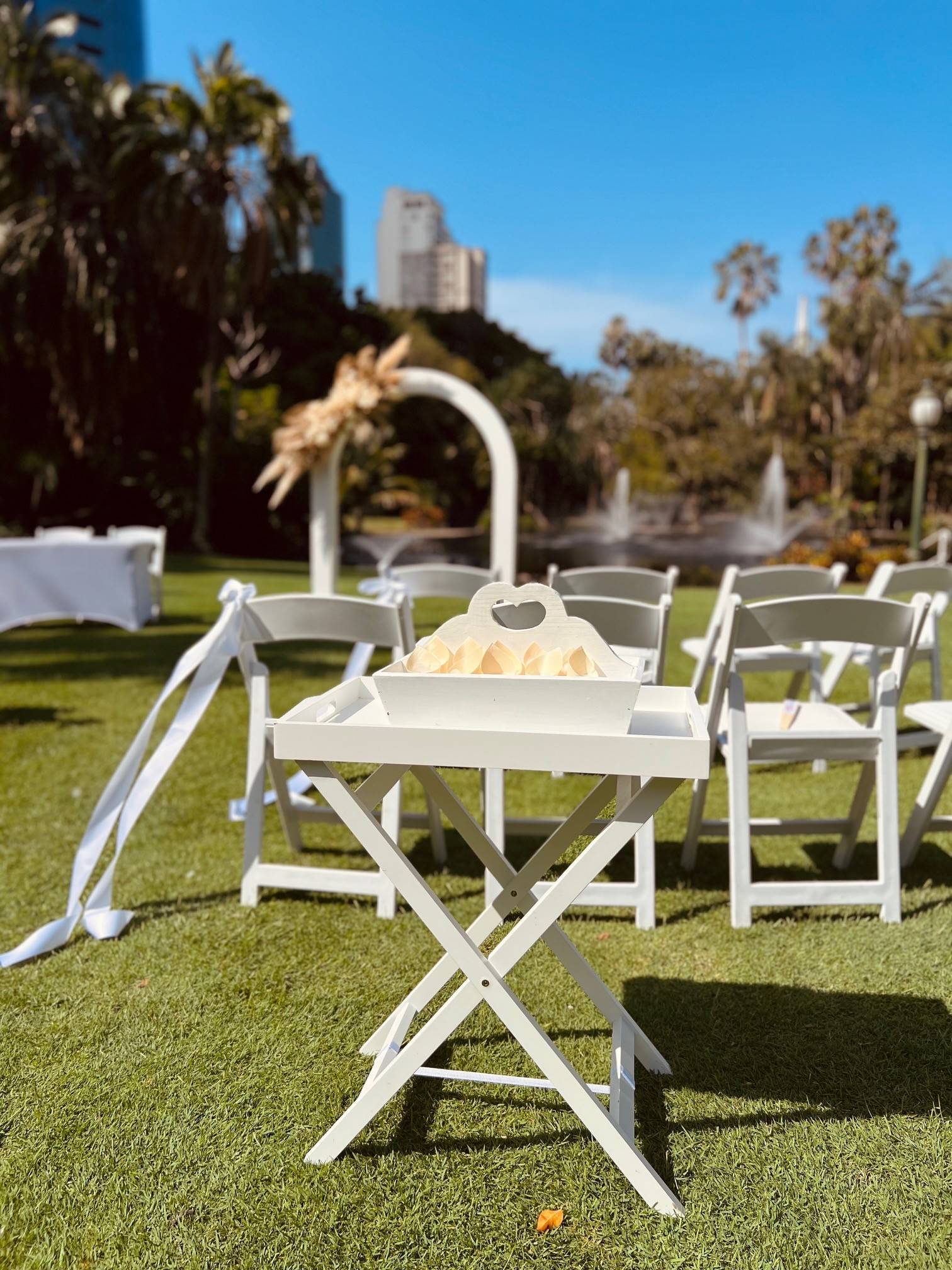 wedding set up confetti cones City Botanic