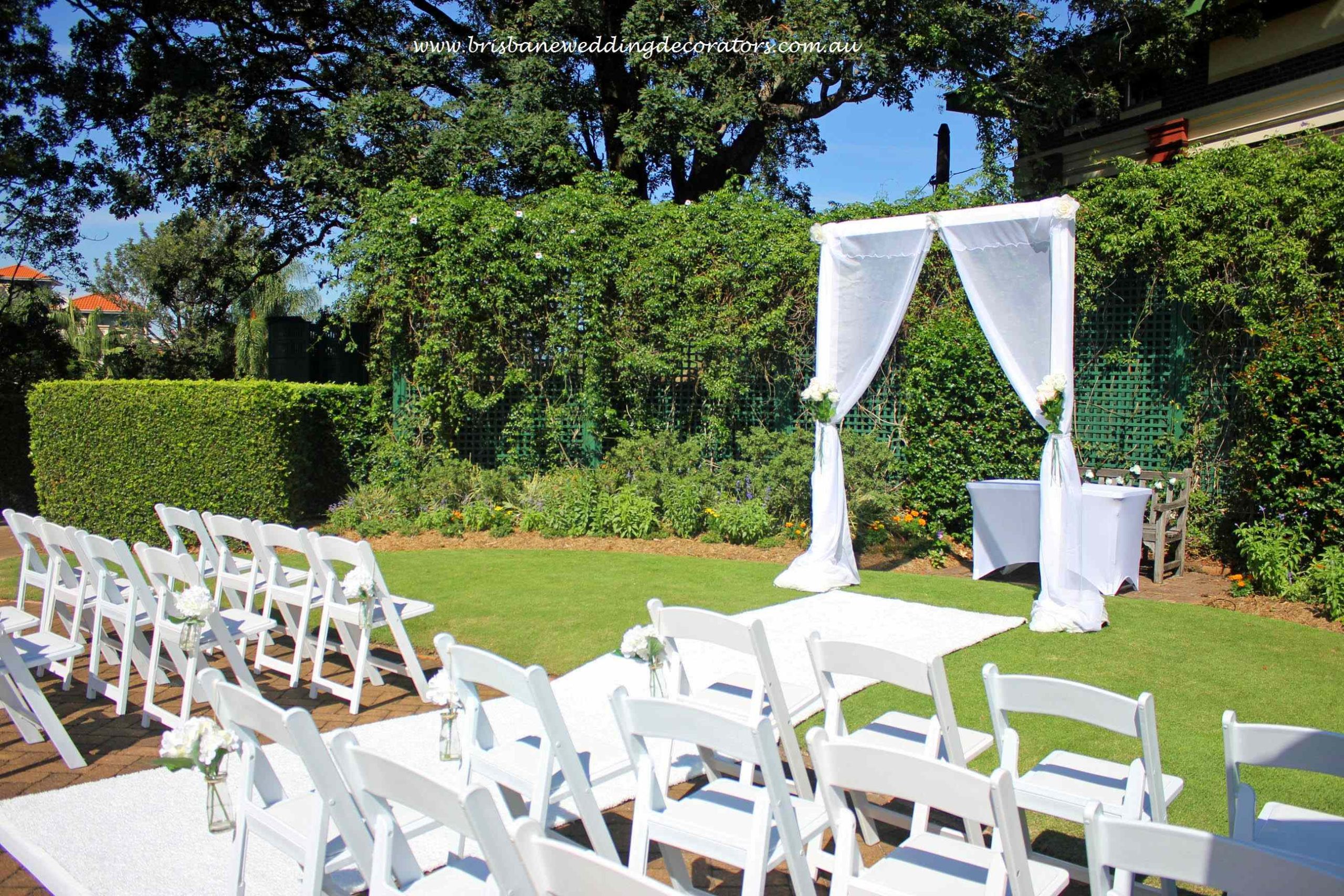 White wedding decor Newstead House