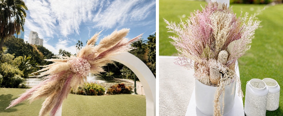 Lilac wedding flowers dried