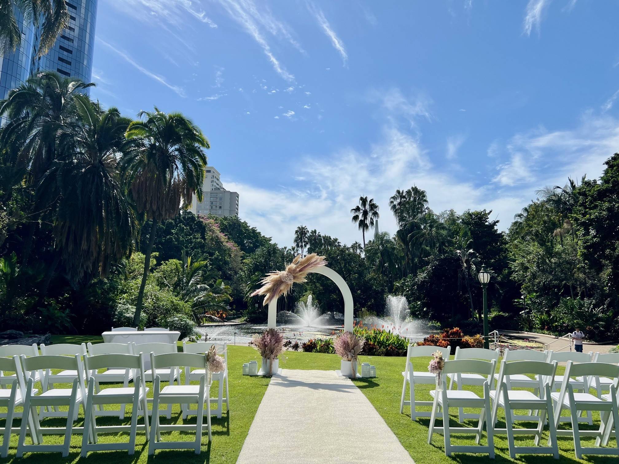 ceremony setting City Botanical Gardens