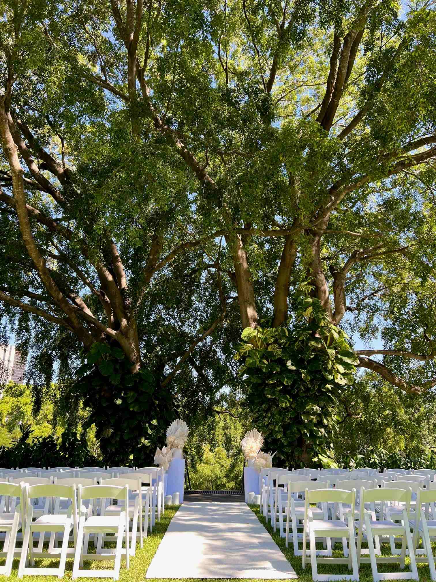 white garden wedding decor Brisbane City