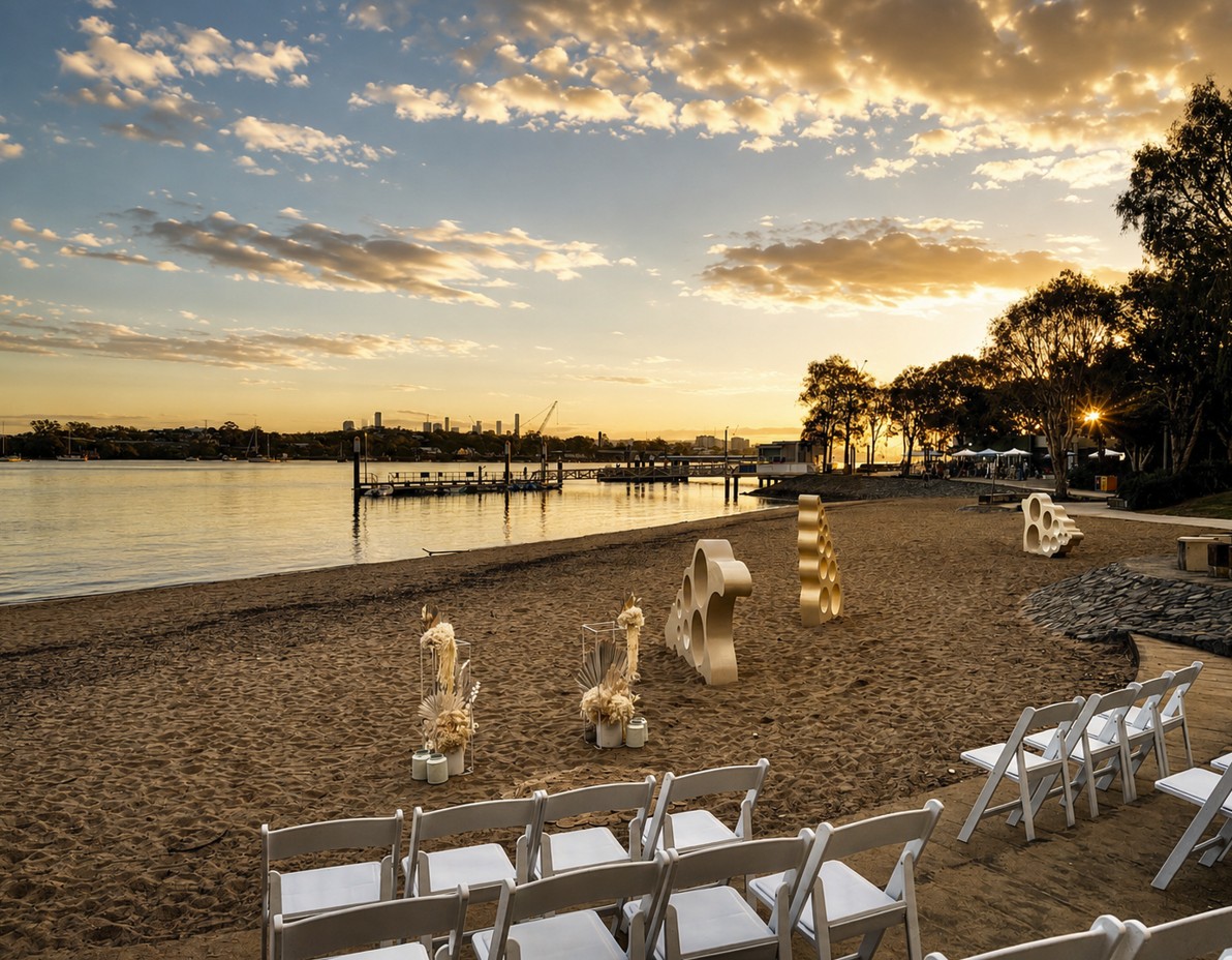 sunset wedding ceremony Brisbane